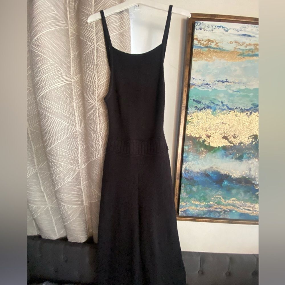 Lovers + Friends Black Knit Jumpsuit Size SMALL Straight Back Neckline